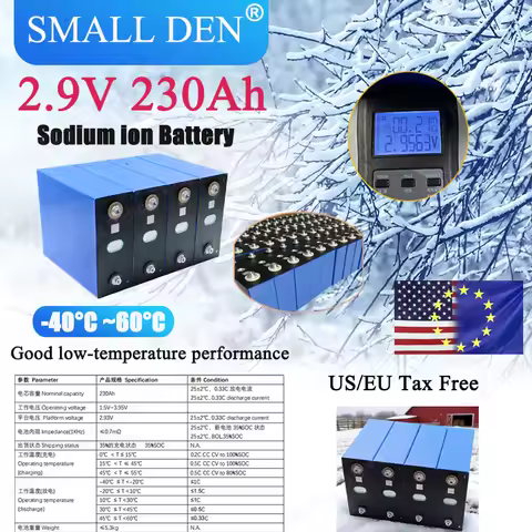 2026 NEW 2.9V 3.1V 230Ah Sodium ion battery -40°C ~60°C Operating Temperature DIY 4S 12V 48V E-vehic