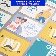 1Pcs Fathers Day Card (Front Printing) Thank You Card/Message Card/Wish Card/Fathers Day Card