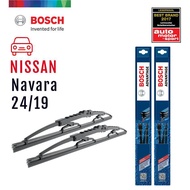 Bosch ใบปัดน้ำฝน Nissan Navara ปี 2005-2012 ขนาด 24/19 นิ้ว รุ่น Advantage