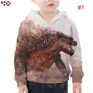 HX ก็อตซิลลา Godzilla เสื้อกันหนาวมีฮู้ดพิมพ์ลาย 3 D สำหรับเด็ก