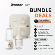 Gaabor Flash Deal Bundle Mini 2L Air Fryer AF20M-YE01A and 2 Cups Fruit Juicer FP03T-WH01A