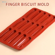 DA* Finger Cookie Molds Odorless Silicone Mold 15-cavity Silicone Finger Biscuit Mold for Diy Baking Non-stick Chocolate Mould for Candy Eclair Bread Muffin Food-grade