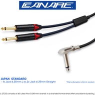 Audio Splitter Cable Jack 6.5mm Mono L to 2 Jack 6.5mm -C1229, (JS, GP, 1X L FLAT - 2X AKAI TS)