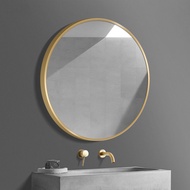 Toilet Mirror Round Bathroom Mirror Wall Mirror Pasted Punched Easy To Install Golden Round Toilet Mirror Explosion Proof Mirror Makeup Mirror Mirror Toilet