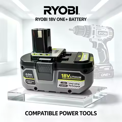 RYOBI 8.0Ah 18V ONE+ Replacement Lithium‑Ion Battery High Capacity Long Run Time for RYOBI 18V ONE+ 