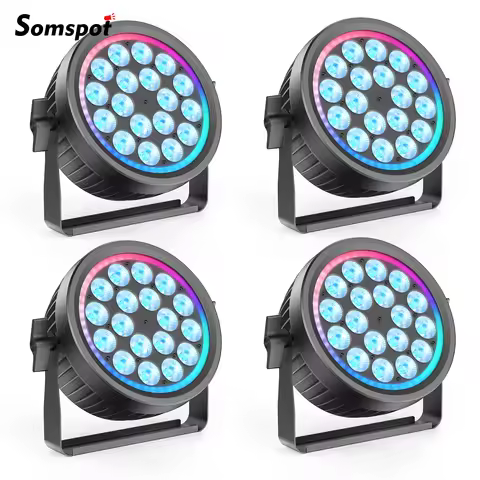 Somspot 4PCS 18x10W LED Par Lights RGBW DJ Disco Party Lights DMX Voice Control Stage Effect Lightin