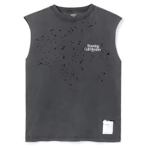Satisfy running sports vest loose casual cotton T-shirt