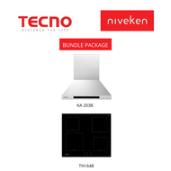 (HOOD + HOB) Tecno KA2038 (60cm) Chimney Cooker Hood + Tecno TIH 648 (60cm ) 4-Burner Induction Hob