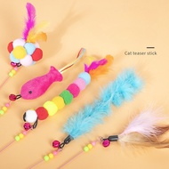 Cat long steel wire teaser cat stick cat toy cat supplies Feather small flying insect teaser cat toy