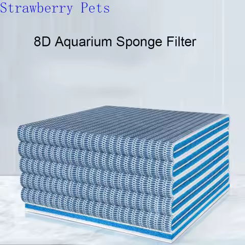 8D Aquarium Fish Tank Filter Sponge No Glue Foam Biochemical Cotton Aquarium Filtration Accessories