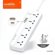 LDNIO Power Strip 4 USB Pop Socket 2M สายเคเบิลเครือข่ายกรอง USB Fast CHARGING Multi Outlet Surge Pr