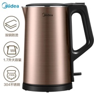 HY/D💎Midea/Midea Kettle Boiling Water Household Stainless Steel Electric Kettle Automatic Power off Double-Layer Anti-Sc