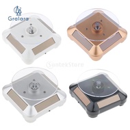 [GRALARA] Solar Powered Turntable Rotating Display Stand LED Light For Jewelry