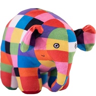 Kawaii Anime Elmer The Elephant Figure Plush Doll Cute Cartoon Plaid Elephant Emma Plushies Toys Roo