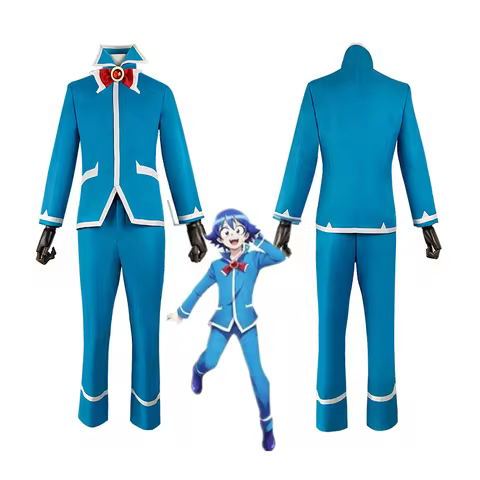 Anime Mairimashita! Iruma-kun Osamu Nishi Cosplay Iruma Suzuki Costume Blue School Uniforms Set Shoe