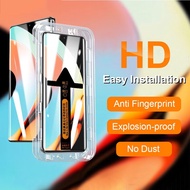 ฟิล์มกระจก เต็มจอ การจัดตำแหน่งอัตโนมัติ สำหรับ Realme 10 11 11X 12 12X 13 14 14X 15 15T Pro Plus + 