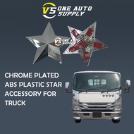 CHROME PLATED ABS PLASTIC STARS ACCESSORY FOR TRUCK BINTANG AKSESORI LORI KROME 4 inches