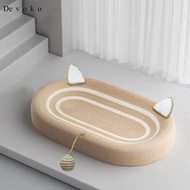 [Devoko] Oval Cat Scratch Pad Cat Scratcher Cardboard Behavior Furniture Protector Cat Scratching Bo