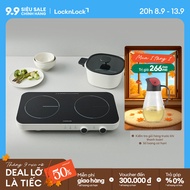 Bếp Điện Từ Đôi LocknLock EJI326WHT - Nhỏ Gọn Mặt Kính Khóa An Toàn Hẹn Giờ