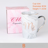 TOMUSHOP MUG CANGKIR GELAS KERAMIK MOTIF MARBLE SOUVENIR Marble Glass Couple Gift Box Gelas Marble C