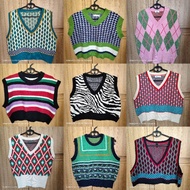 [ohsama99] USED croptop wool Gilet free size many designs