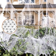 Widow Spider Web Fake Ready-Made Halloween Decorations Cobweb Stretchable