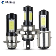NOBELJIAOO 1Pc LED Motorcycle Headlight H4 BA20D P15D-H6 White High Low Beam Headlight Lamp Bulbs 12