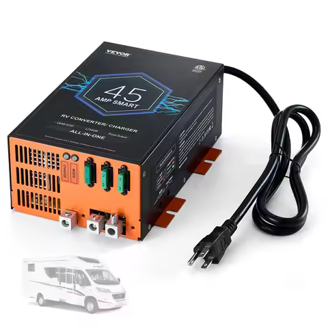 SucceBuy RV Converter 45/55/80Amp 110V AC to 12VDC Battery Charger 4Stage Smart Charging 13V to 16.5