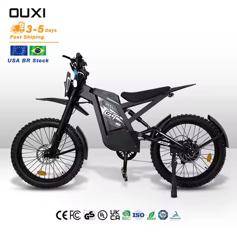 Brazil Warehouse OUXI GT2000 30ah Dual Motor 2000W Electric Dirt Bike Full Suspension Electric Bicyc