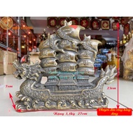 Feng Shui Bronze Dragon Head Boat - Smooth Sailing, LxWxH: 27x7x23cm Weight 3.1kg