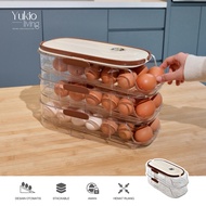 YUKIO Sunny Egg Storage - Automatic Egg Rack Storage Egg Organizer Multi-Tiered Egg Box
