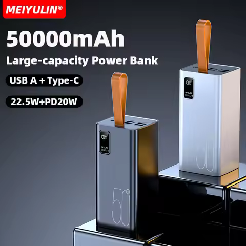 50000mAh Portable Power Bank 20000mAh USB C Large Capacity Fast Charging Mobile External Spare Batte
