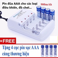 Sạc Pin Doublepow DP-B02 và 4 pin tiểu sạc Doublepow AA 1200mAh AAA 900 mah