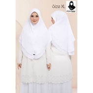 Tudung sarung Putih Khimar umrah chiffon 2 layer  Alfirasa