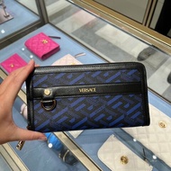 凡賽斯_ Versace 藍黑長夾  專櫃正品(全新品)