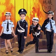 兒童交警服兒童警察服演出服表演小交警服裝幼兒園小警察演出制服