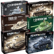 Military Tank Series Building Blocks Suitable for World War II High Difficulty Track Armored Vehicle