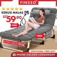 Finsso : 75CM Wide XL Size Foldable Lazy Bed Chair / Kerusi Malas Foldable Bed / Lazy Chair