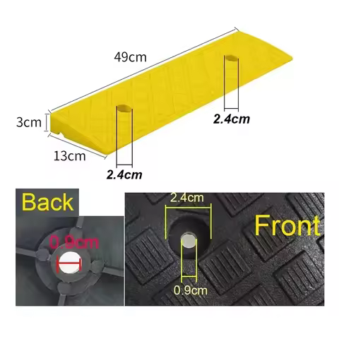 3cm 5cm 8cm Plastic PVC Road S-lope Ramp Pad Portable Car Step UphillTriangle Mat Curb Garage Ramp N