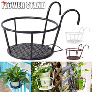 Over the Rail Hanging Flower Pot Holder Balcony Railings Wall Round Holder Stand