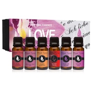 Love - Gift Set of 6 Premium Fragrance Oils - Rose, PS I Love You, Amber Romance, Secret Crush, Fore