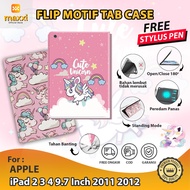 Apple iPad 2 3 4 9.7 Inch 2011 2012 A1458 A1459 A1460 A1430 A1416 A1403 A1395 A1396 A1397 Soft Flip Unicorn Standing Casing Protective Cover Heat Resistant Case Cute Kids Case Tablet Kids Shockproof Cute Korean Style Study Attire Book Journal