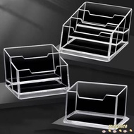 INARANJA 1Pcs Bussiness Card Holder, Display Stand  Transparent Business Card Box, 1/2/3 Grids Acryl