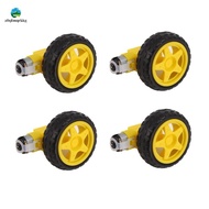 4PCS DC Electric Motor + Plastic TT Motor Tire Wheel Dual Shaft Gear Motor TT   for  Smart Car