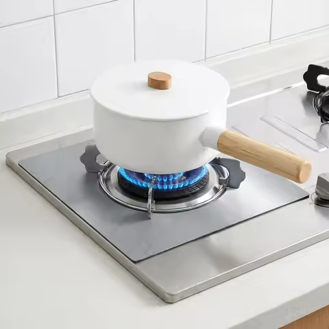 10.63 Inch Gas Stove Oil Stain Pad, Cut-to-Fit Fiberglass Mat, Heat & Oil Resistant, 0.25mm Thick, E