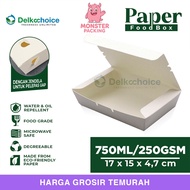 Lunch Box Paper Rectangle Forming Ivory uk. M(16cm x 15cm x 4.5cm) Deep Lamination Plain White Paper