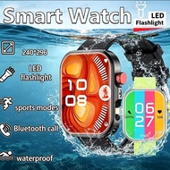 NEW Smart Watch Men Flashlight Waterproof Smart Island Watch BT Call Sport Monitor Smartwatch Pk HW1