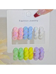 9pcs/5pcs/Multi-Piece Set European & American Cross-Border New Arrival Acrylic Resin Colorful Fashio