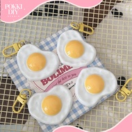 GANTUNGAN MATA POACHED EGG LOVE MINIATURE CEPLOK HEART KEYCHAIN COW'S EYE EGG KEYCHAIN SOUVENIR KEYC