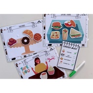 Learn English through restaurant staff games. Helps children play hard and drunk, accumulate capital